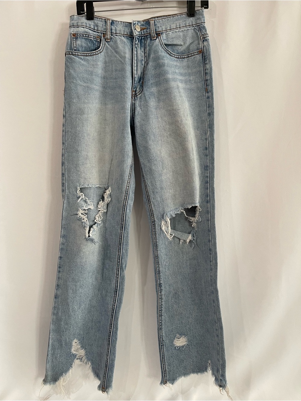 BDG cowboy jean distressed jeans raw hem women’s size 27 blue jeans